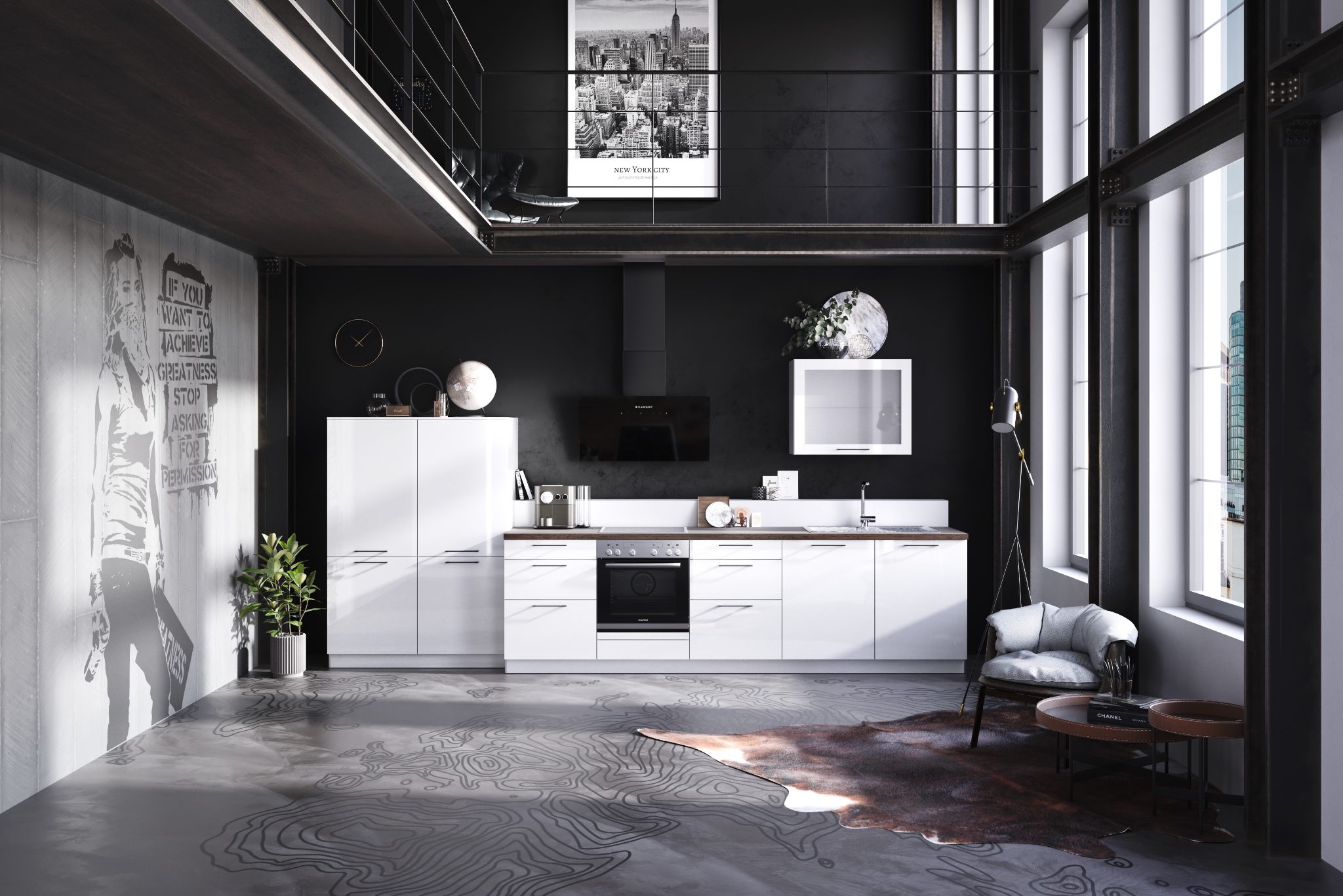 Häcker Perfect Sense Küchenzeile in Polar Lack matt – Ansicht 4