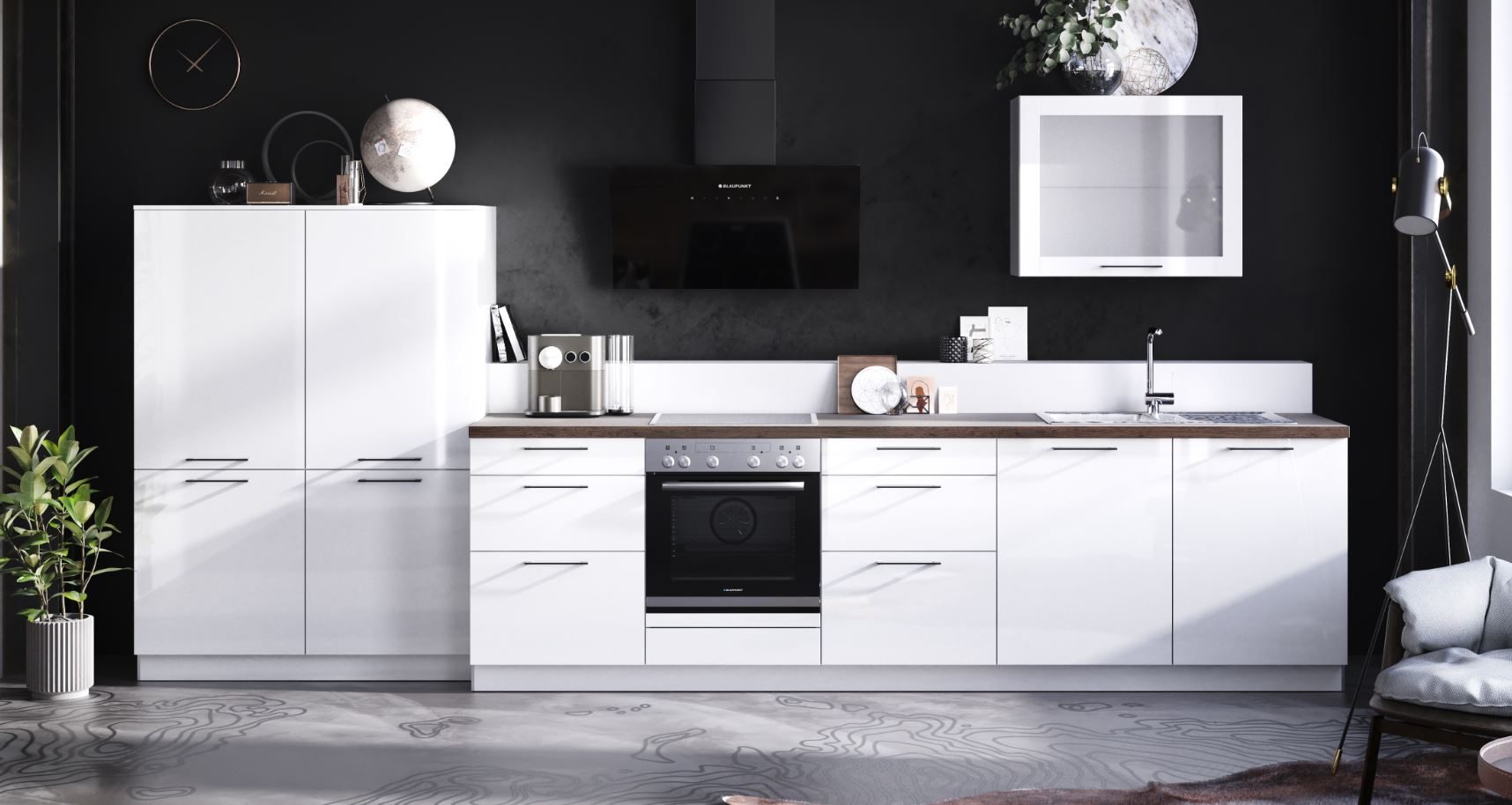 Häcker Perfect Sense Küchenzeile in Polar Lack matt – Ansicht 9